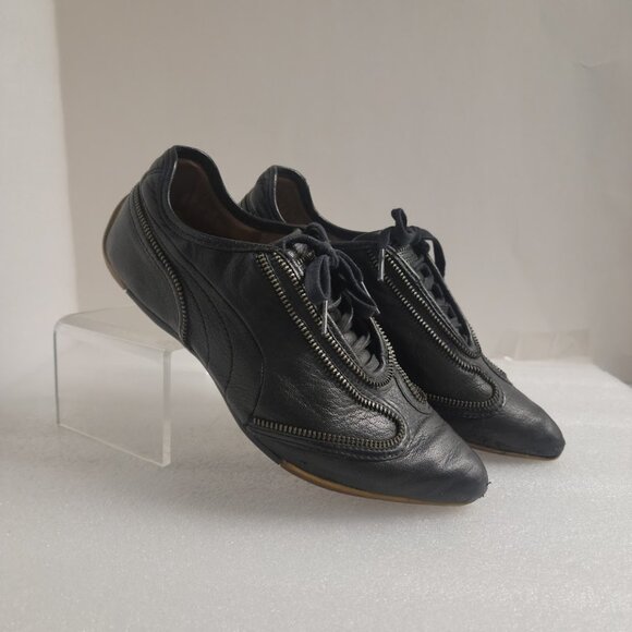 Vintage Alexander McQueen X Puma RARE Zipper Sneaker Pointed Toe Loafer Size 6 - Picture 2 of 10